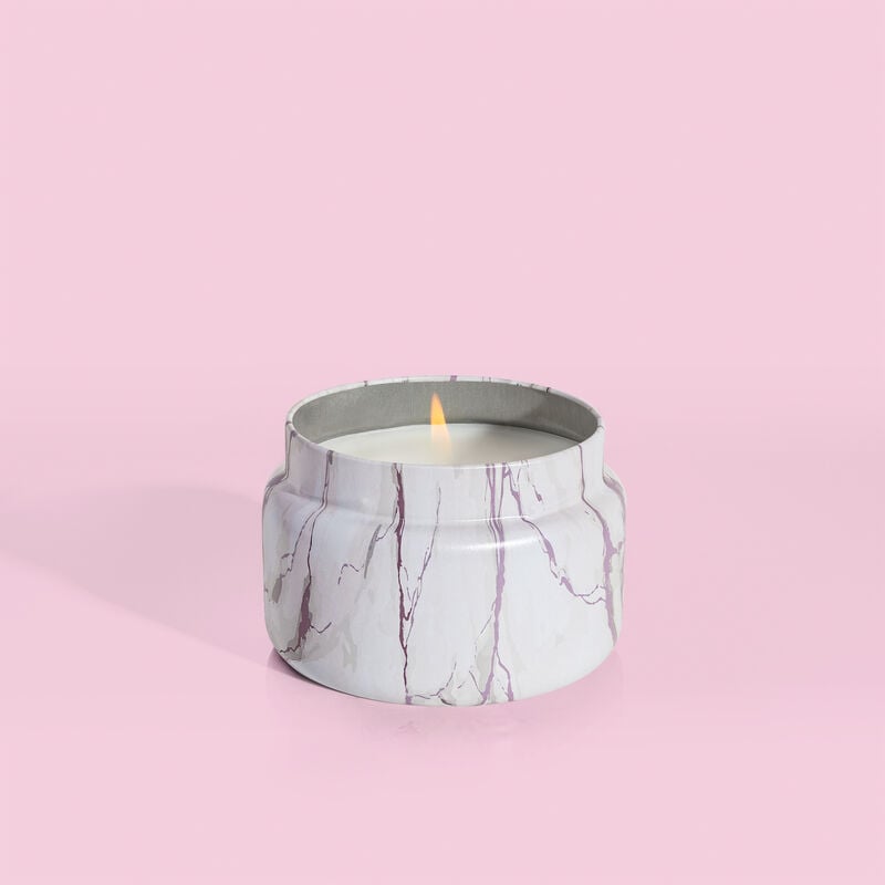Aloha Orchid Modern Marble Travel Tin Candle Lit image number 2